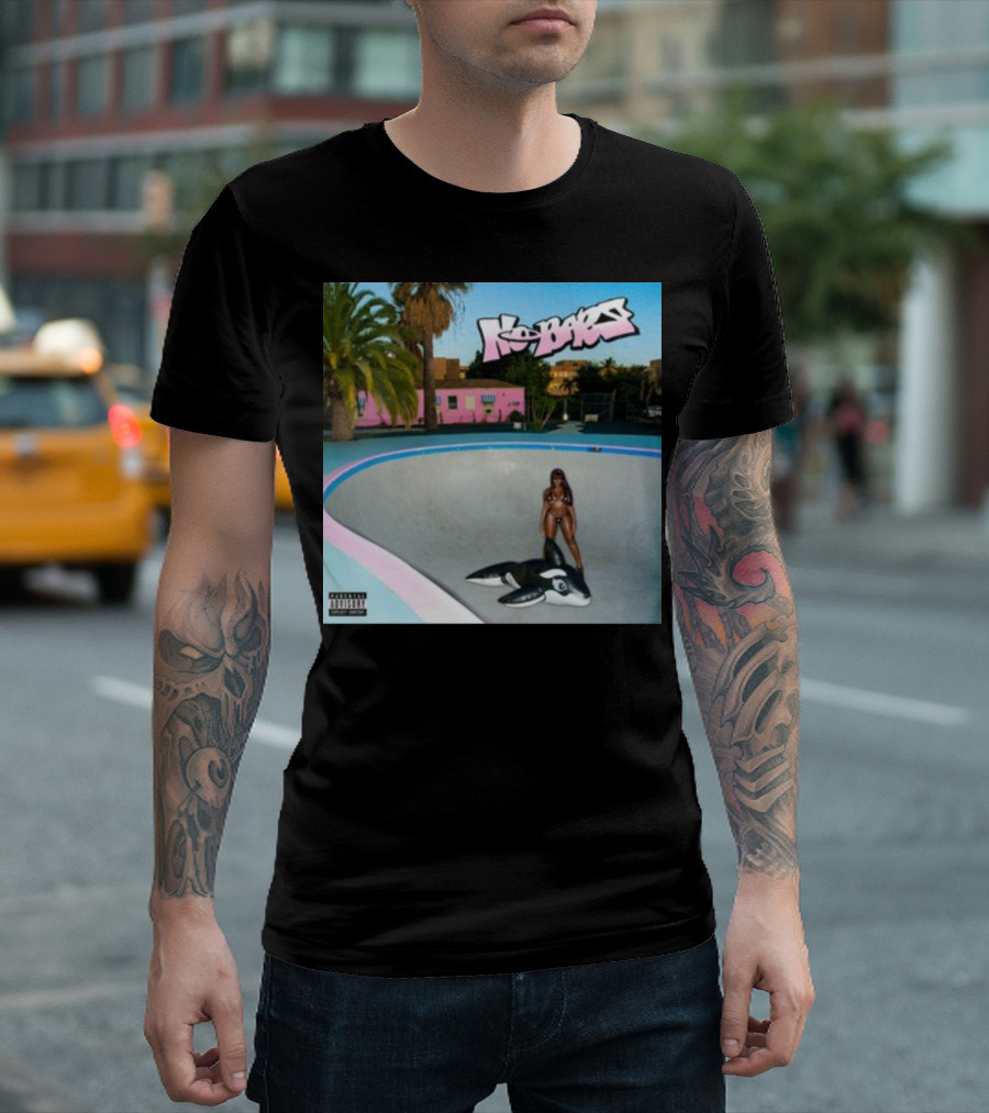 Thegirljt No Bars Inflatable Whale Pool Void Pink House Palm Trees T-Shirt