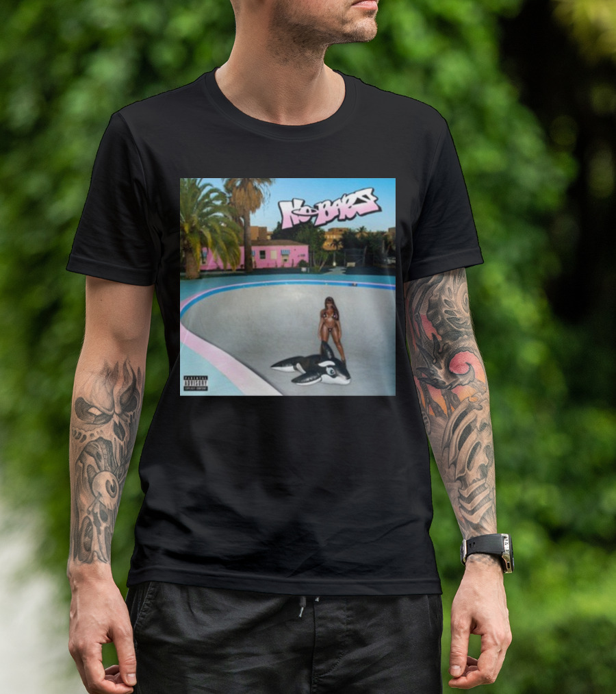 Thegirljt No Bars Inflatable Whale Pool Void Pink House Palm Trees T-Shirt