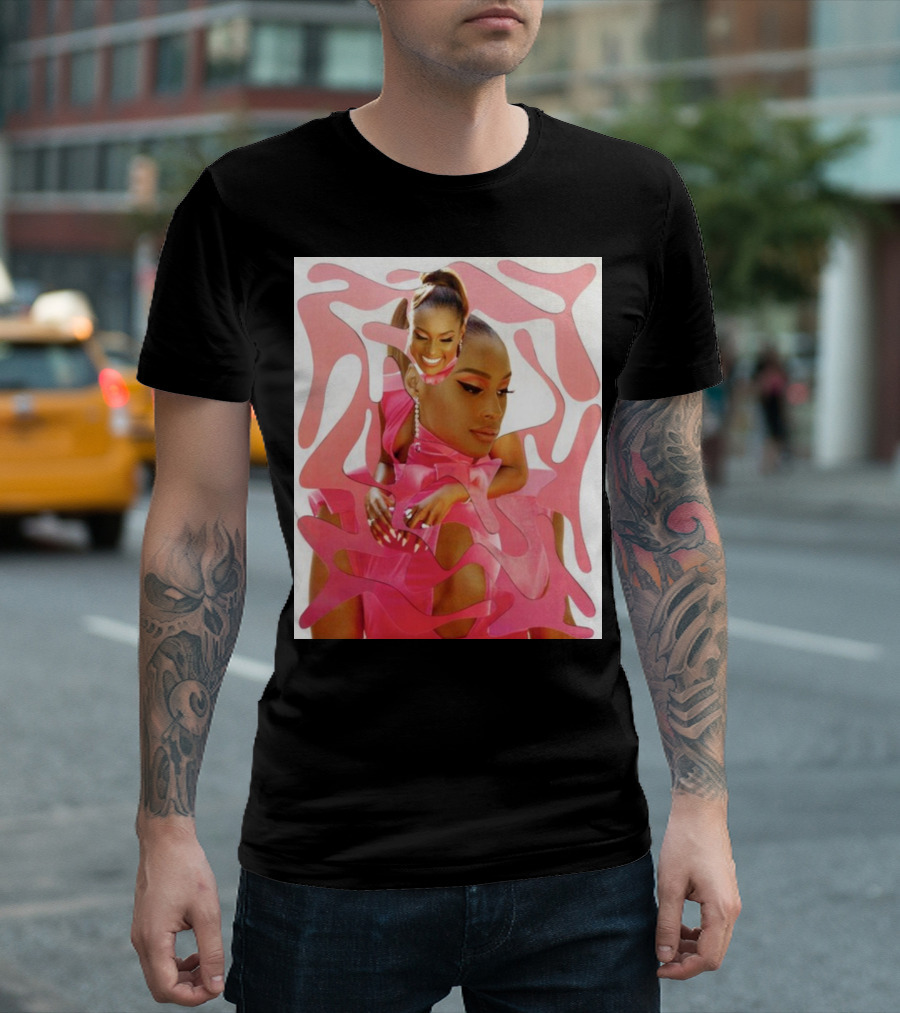Ian Woods Issa Rae At The Barbie Fragmented Pink T-Shirt