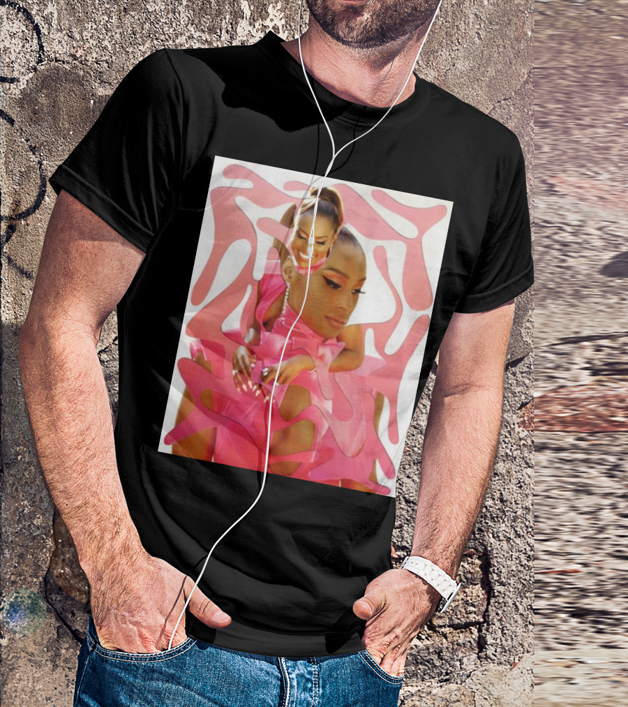 Ian Woods Issa Rae At The Barbie Fragmented Pink T-Shirt