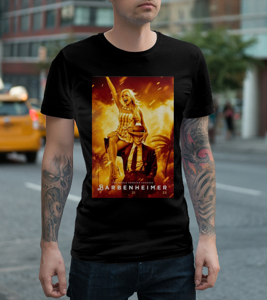 Barbenheimer 7 21 23 The World Forever Changes Stevereevesart T-Shirt
