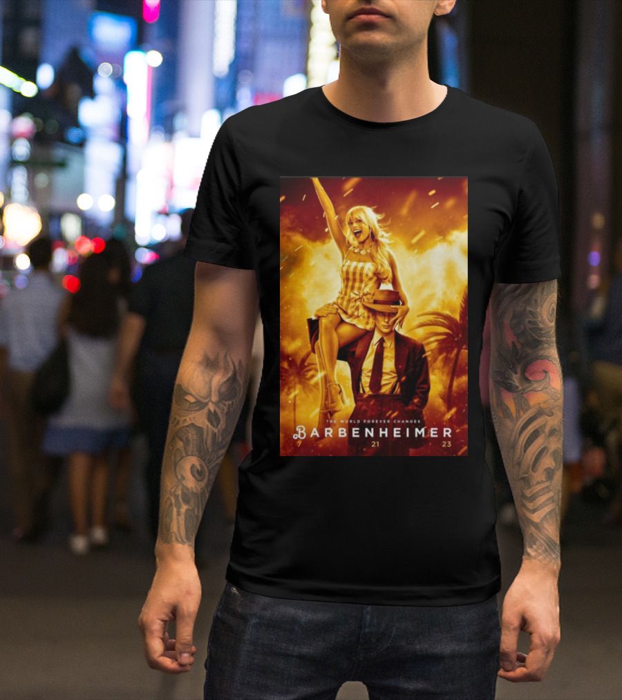 Barbenheimer 7 21 23 The World Forever Changes Stevereevesart T-Shirt