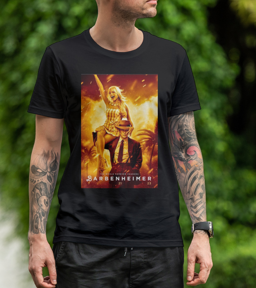 Barbenheimer 7 21 23 The World Forever Changes Stevereevesart T-Shirt