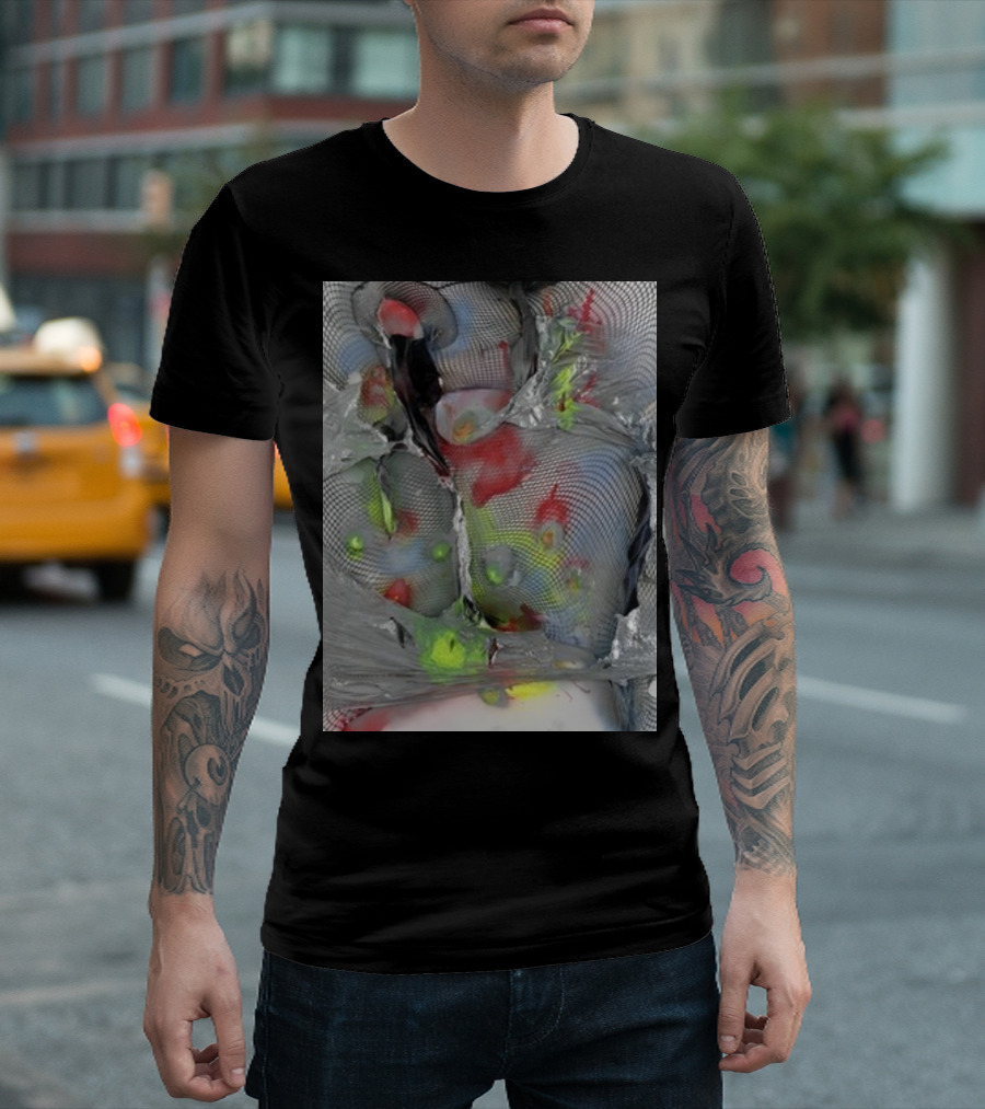 Arca1000000 ^16 Ss Abstract Mesh and Color T-Shirt