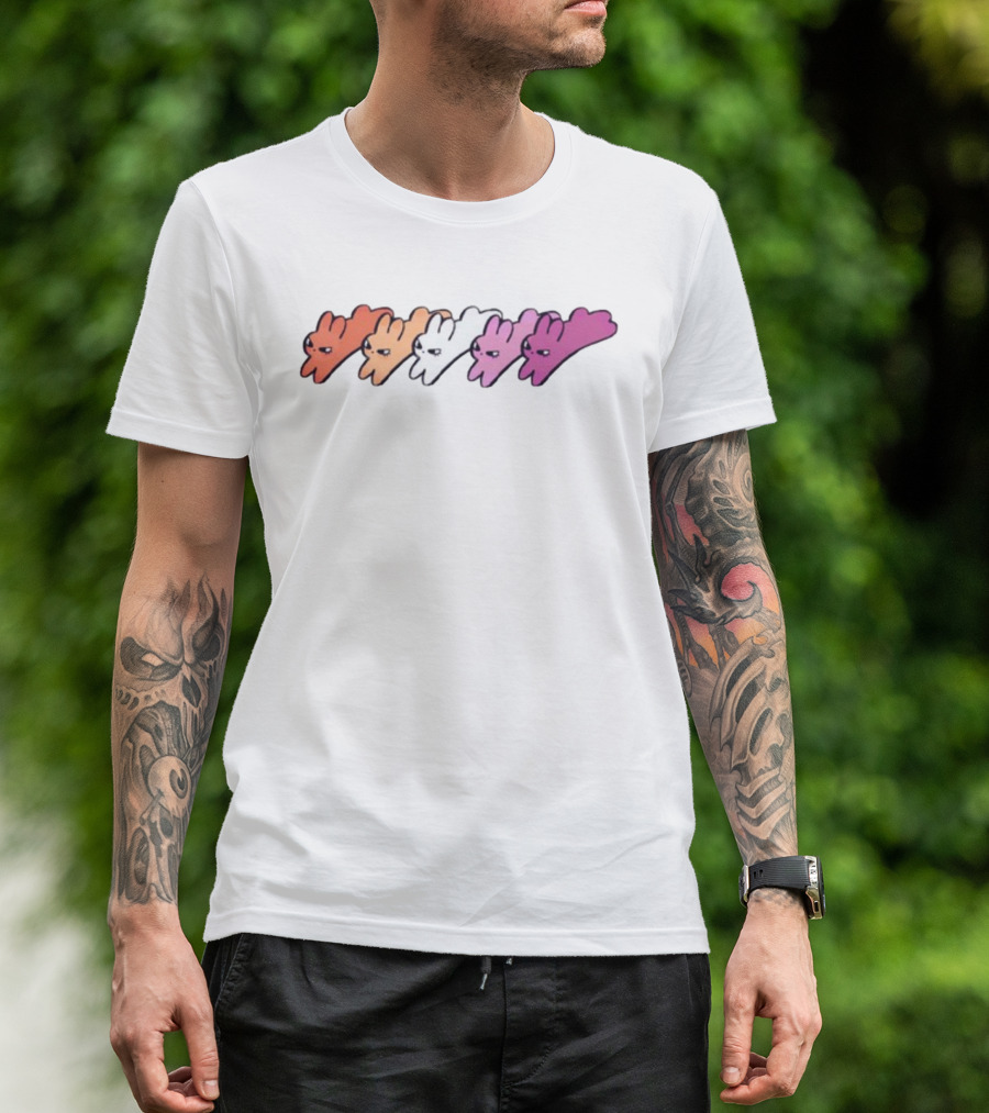 Dz Lesbit Gradient Bunny Icons T-Shirt