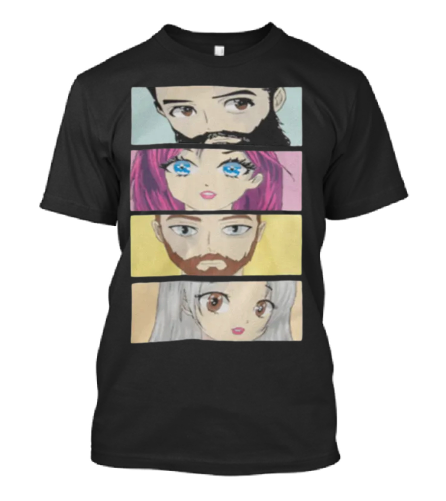 Skillet Anime Characters Manga Style Portraits T-Shirt