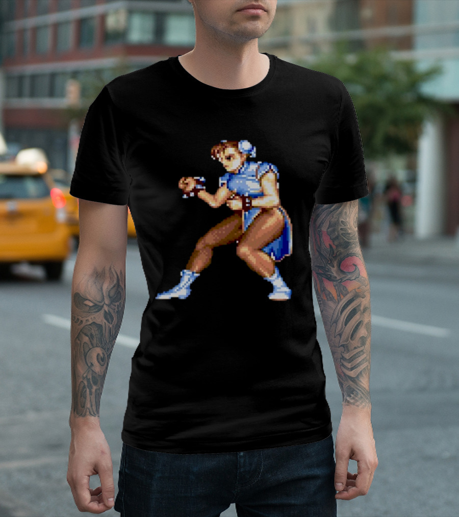 Street Fighter II Chun Li Classic Pixel T-Shirt