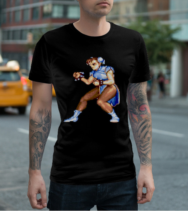 Street Fighter II Chun Li Classic Pixel T-Shirt