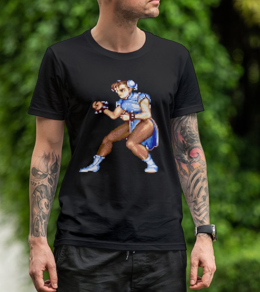Street Fighter II Chun Li Classic Pixel T-Shirt
