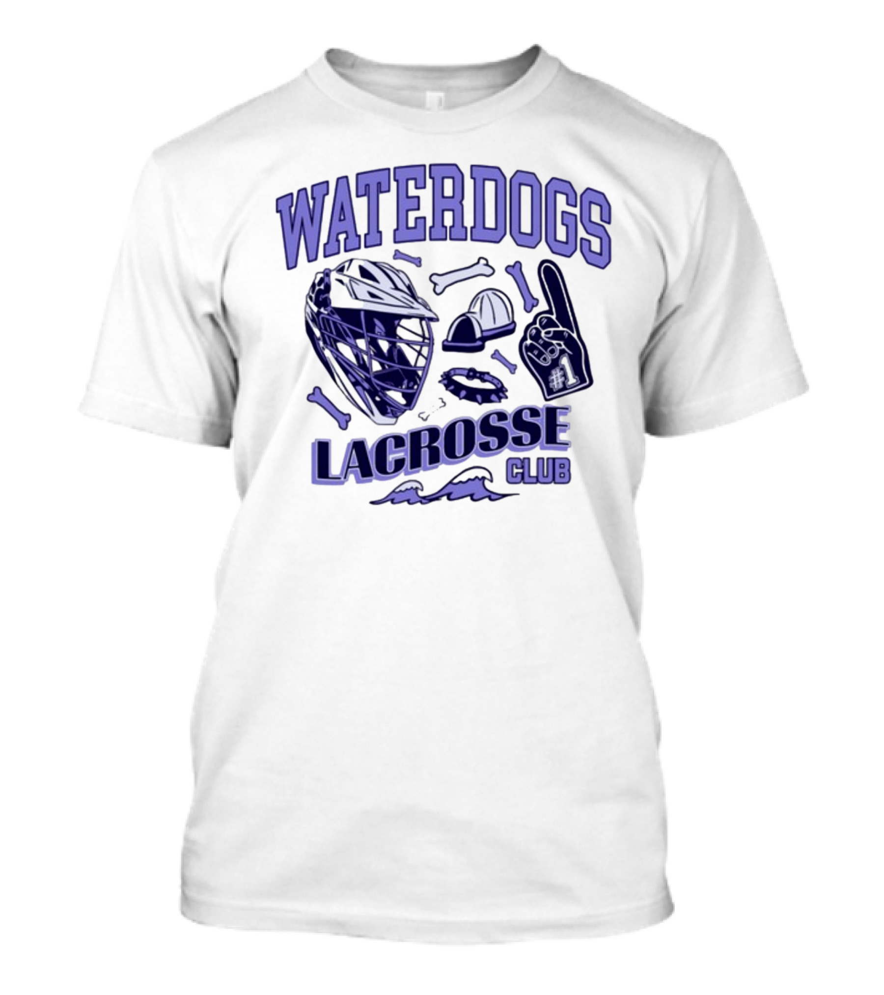 Waterdogs Lacrosse Club Icon Helmet Bones Motif T-Shirt