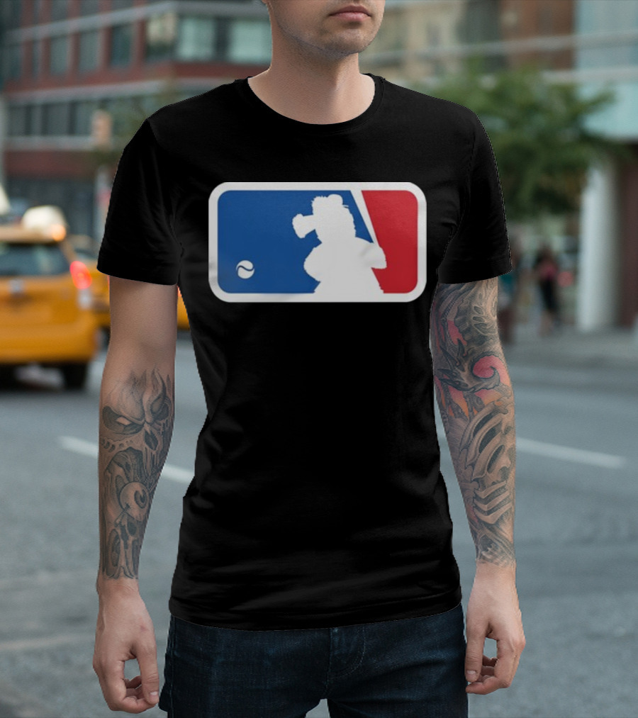 Major Baseball Phan Blue Red Mascot T-Shirt