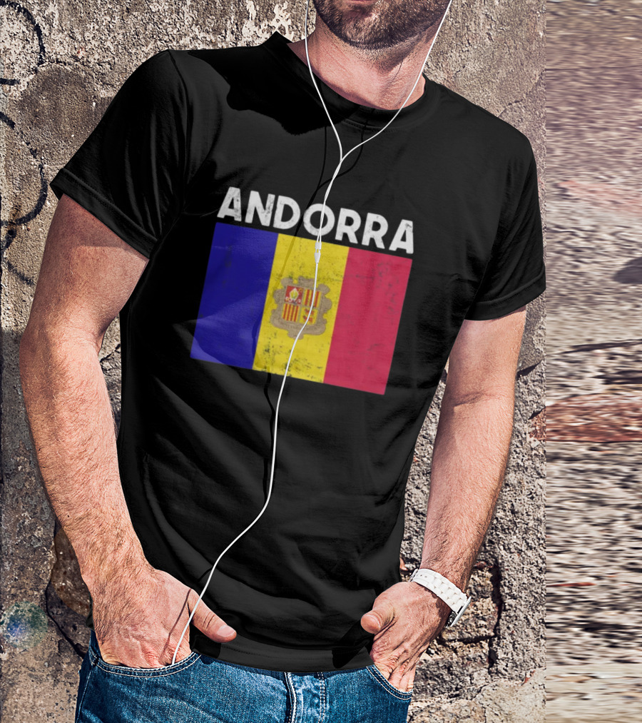 ANDORRA Flag Andorra4032 Iconic Symbol Emblem T-Shirt
