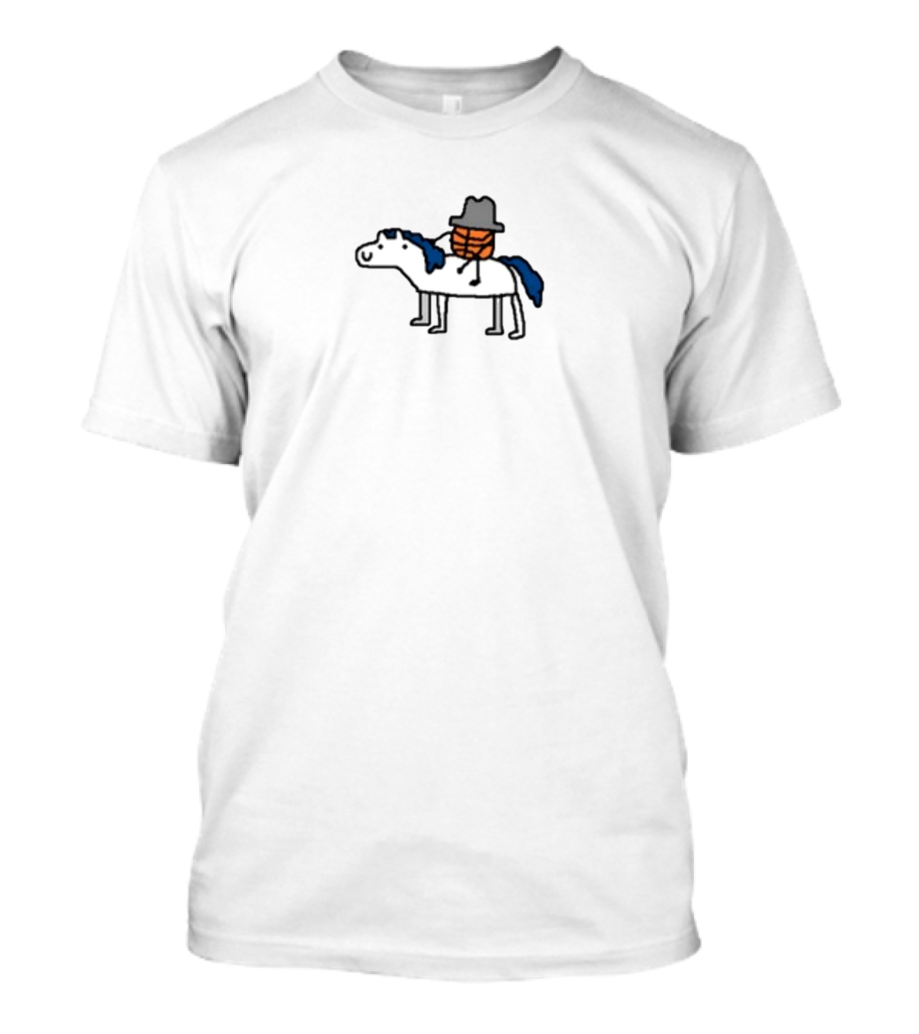 Mavs Basketball Cowboy Riding Horse Sketch T-Shirt