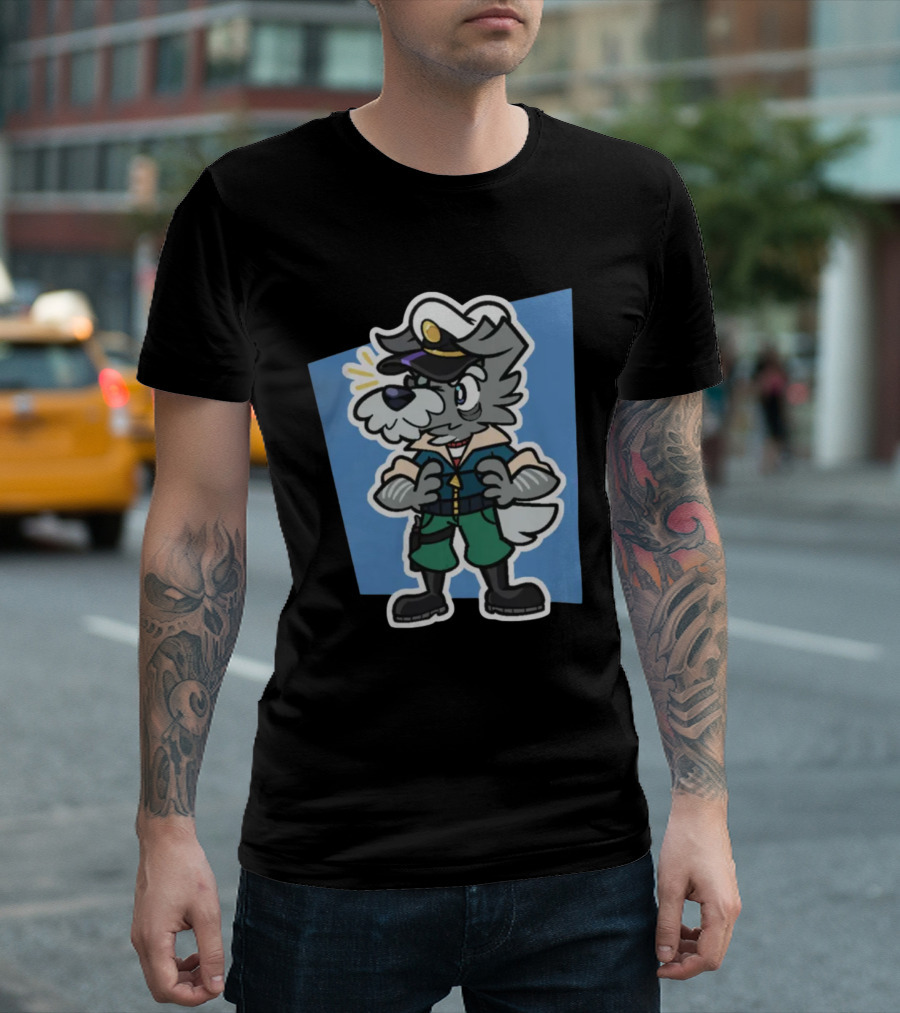 Yoshiemblem Melted Ice Crown Puddle Commander Dog Navy Uniform T-Shirt