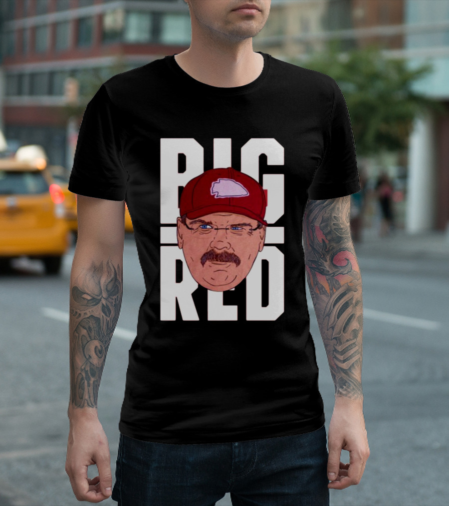 thekyliewinfrey Andy Reid Big Red Face Illustration Chiefs Hat T-Shirt