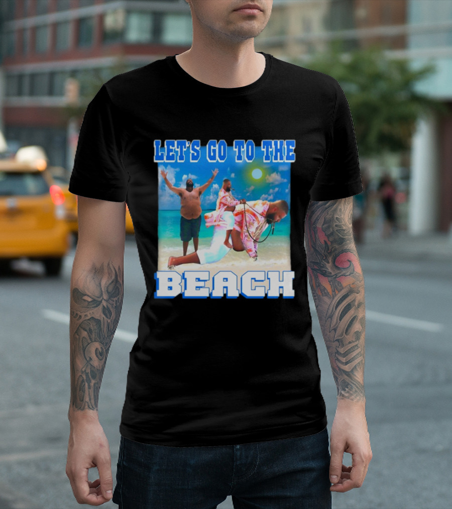 LET'S GO TO THE BEACH DJ KHALED BEACH SCENE WITH FLOATING AND JOYFUL POSE T-Shirt