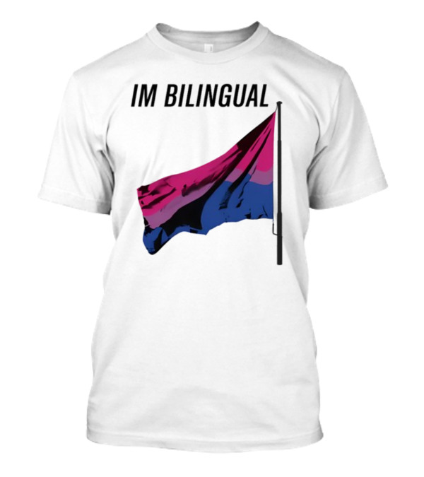 IM Bilingual Flag With Pink Purple And Blue Stripes T-Shirt