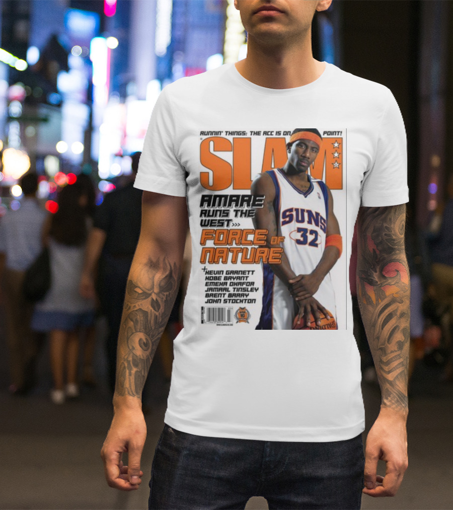 SLAM Amare Runs The West Force Of Nature Suns Basketball Star T-Shirt