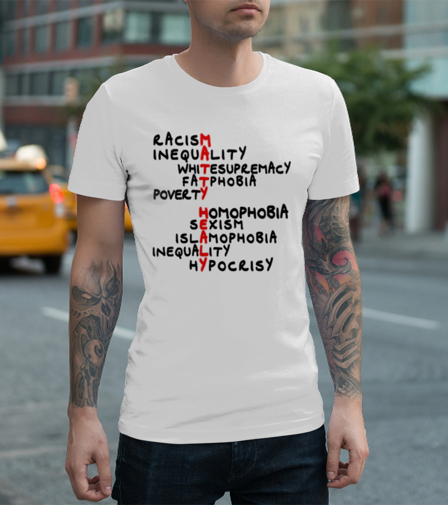 Goofy Goober Matty Healy Racism Inequality White Supremacy Fatphobia Poverty Homophobia Sexism Islamophobia Inequality Hypocrisy T-Shirt