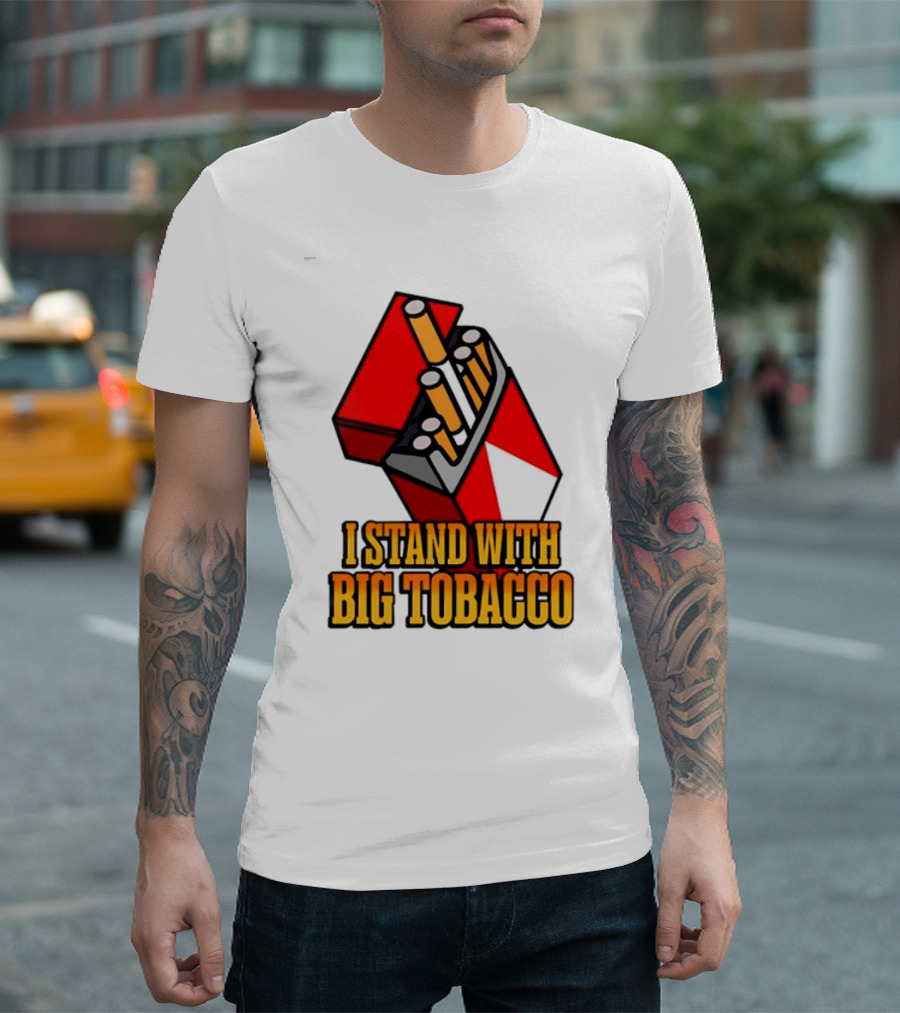 Shitheadsteve I Stand With Big Tobacco Red Cigarette Pack Image T-Shirt
