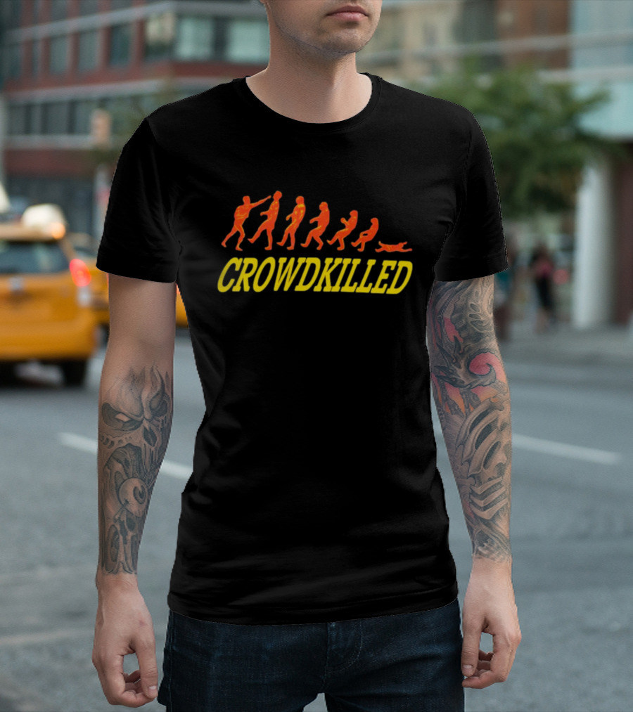 Crowdkilled Evolution Parody with Falling Figures T-Shirt
