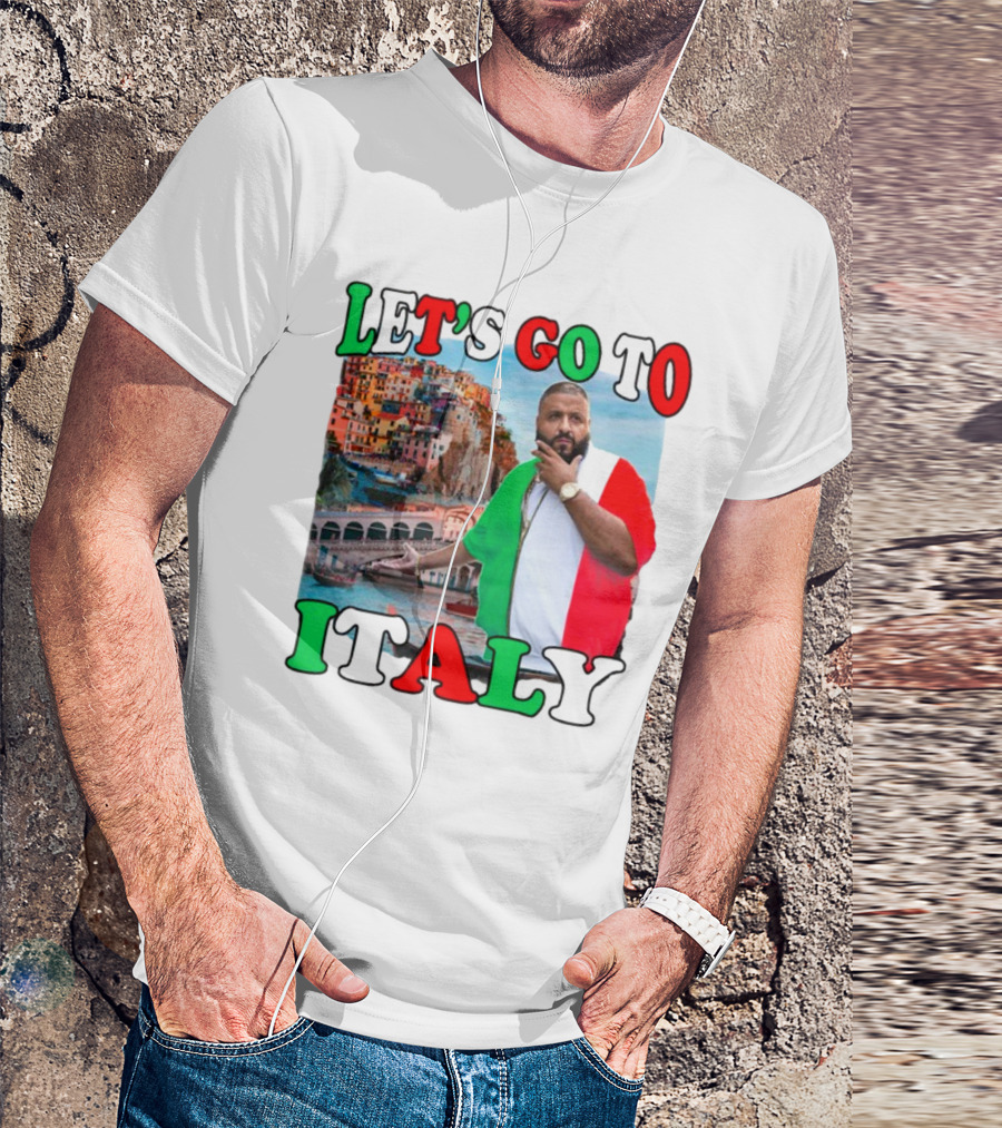 Funnyahhtees Let’s Go To Italy Dj Khaled Colorful Coastal Adventure T-Shirt