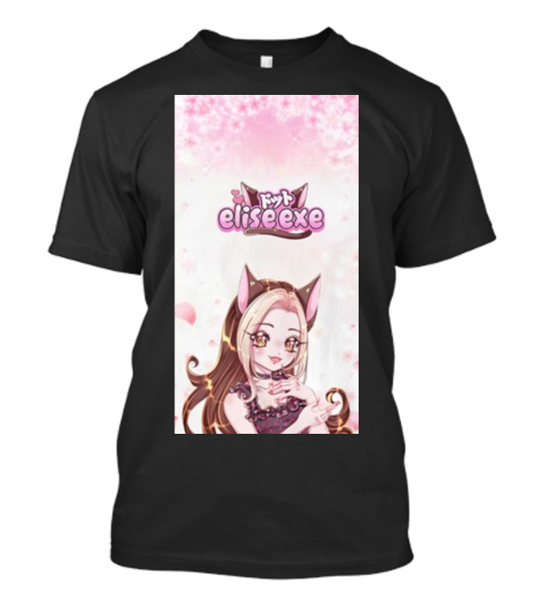 Elisedotexe Elise Exe Manga Character Aesthetic With Cat Ears And Sakura Blossoms T-Shirt