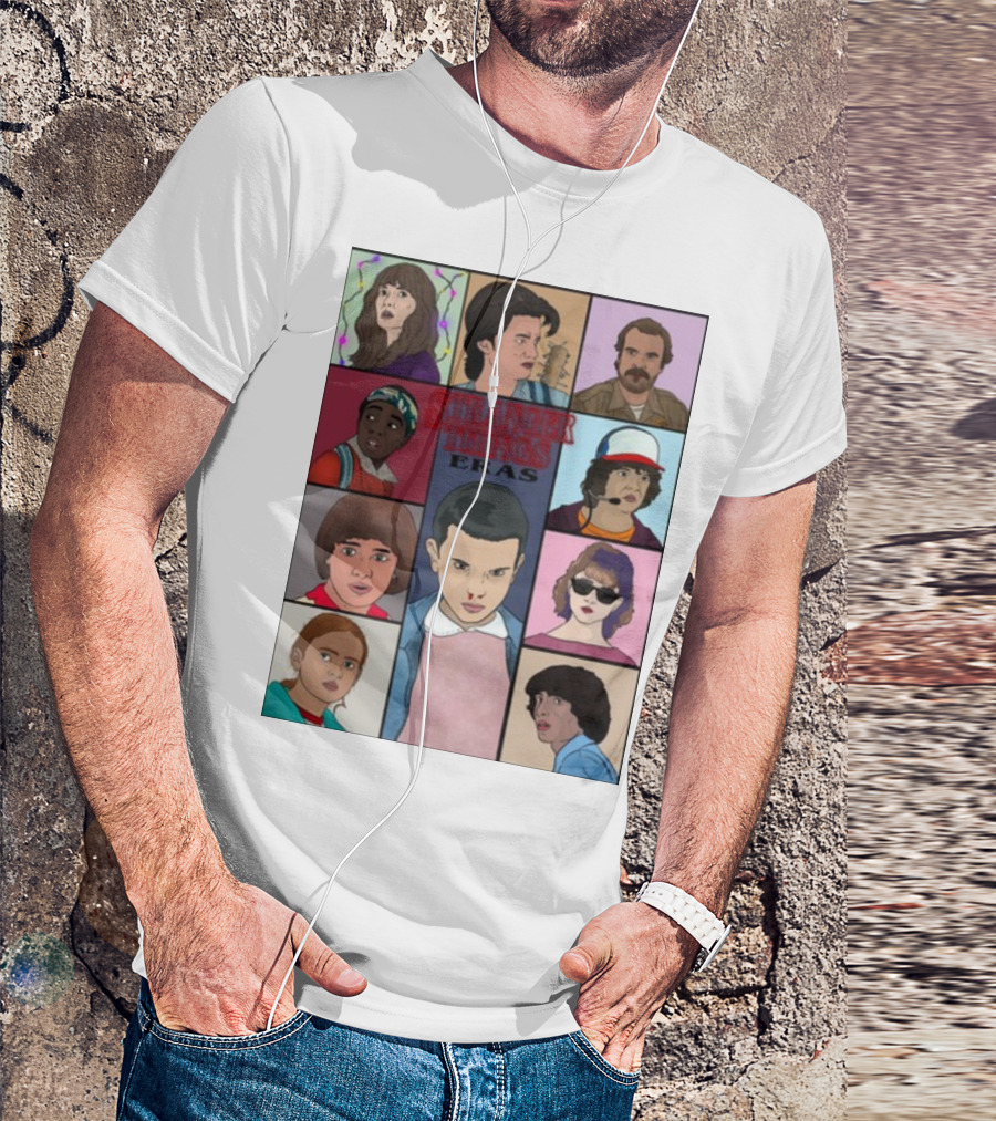 Stranger Things Eras Character Collage T-Shirt