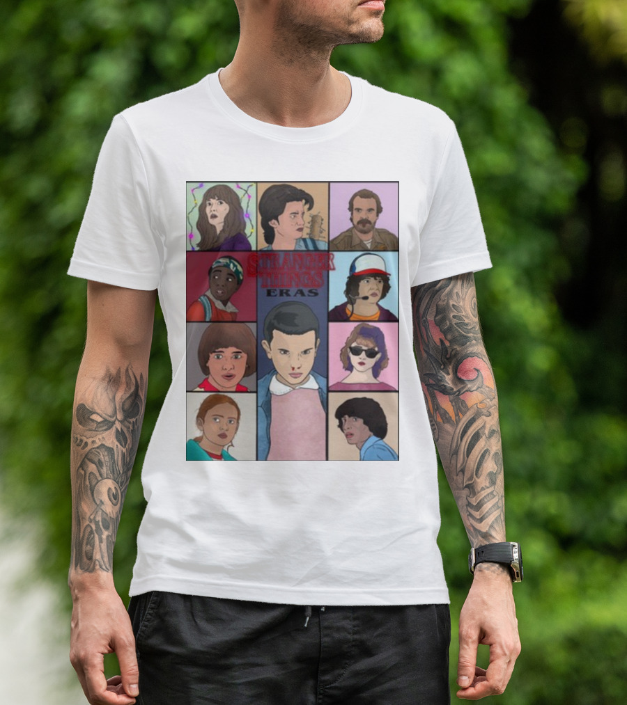 Stranger Things Eras Character Collage T-Shirt