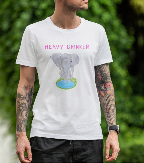 Dave Portnoy Heavy Drinker Elephant Watering Hole Scene T-Shirt