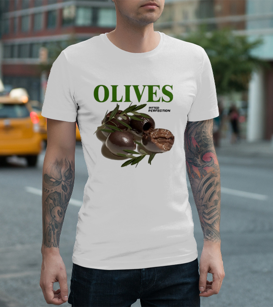 Olives Pitted Perfection Middleclassfancy Perfect In A Drink On A Plate T-Shirt