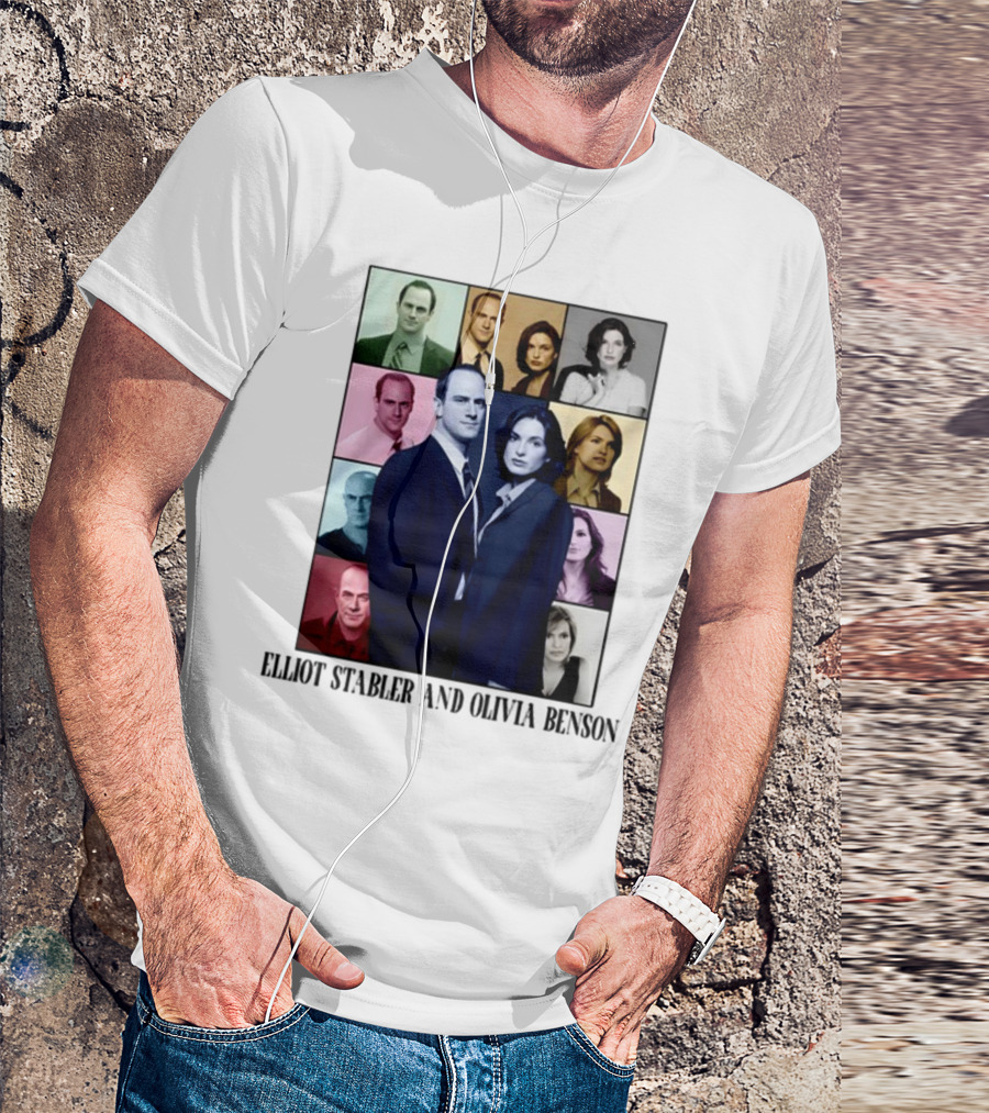 Elliot Stabler And Olivia Benson Collage Eras T-Shirt
