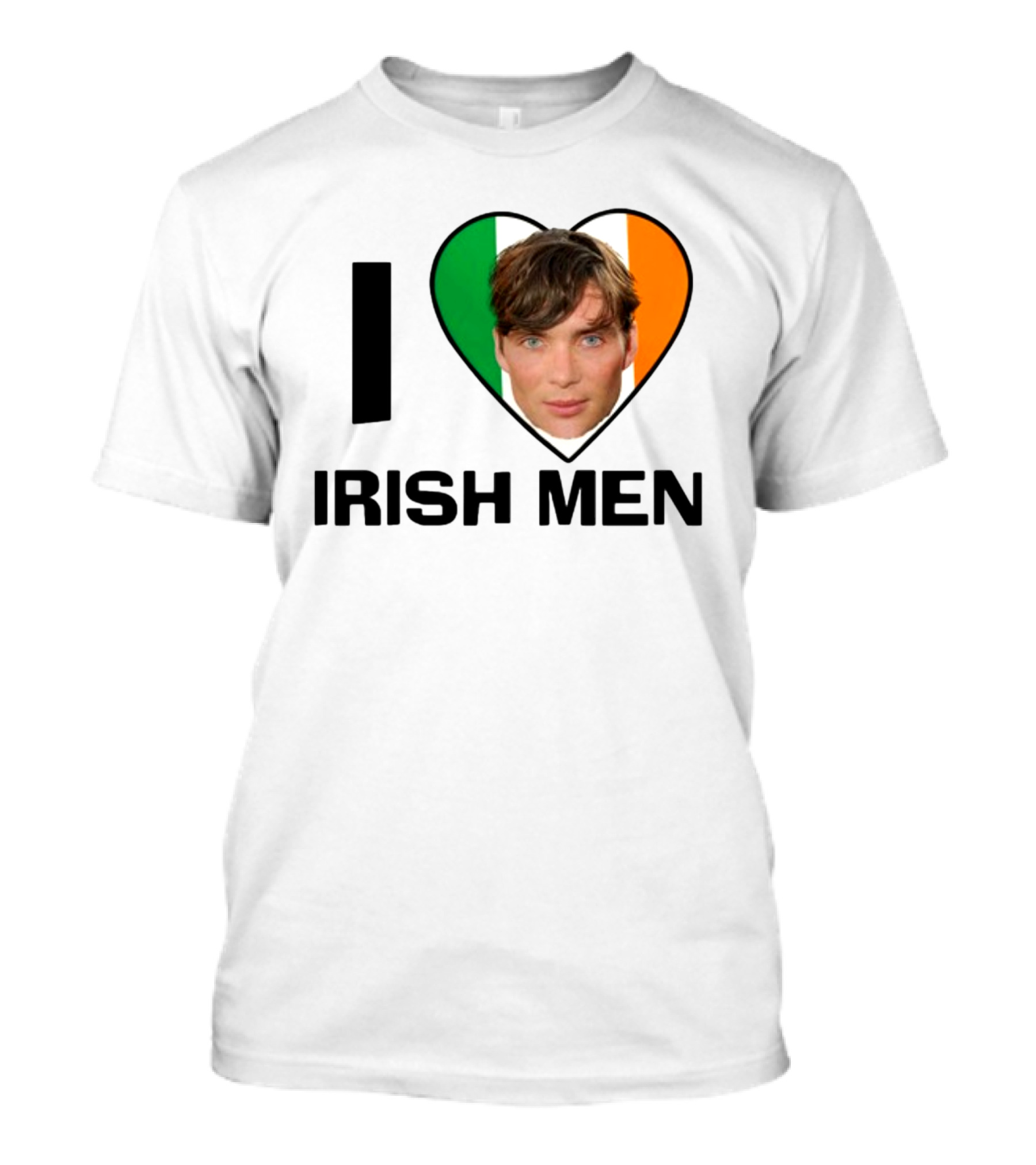 Mustardyardpress I Love Irish Men Cillian Murphy Heart Flag T-Shirt