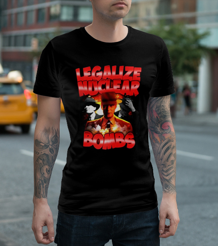 Legalize Nuclear Bombs Gangster Aesthetic with Explosive Imagery by Designedbytheboys T-Shirt
