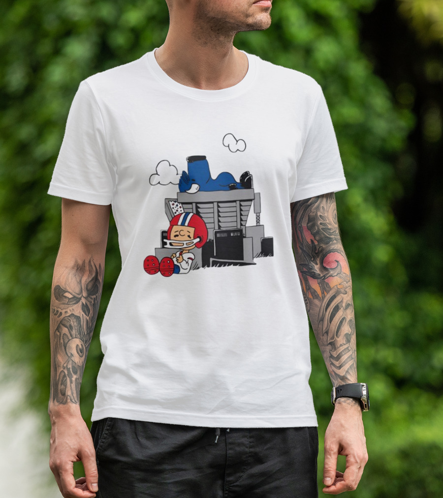 Waiting The Season Football Player Snoozing On Bleachers T-Shirt
