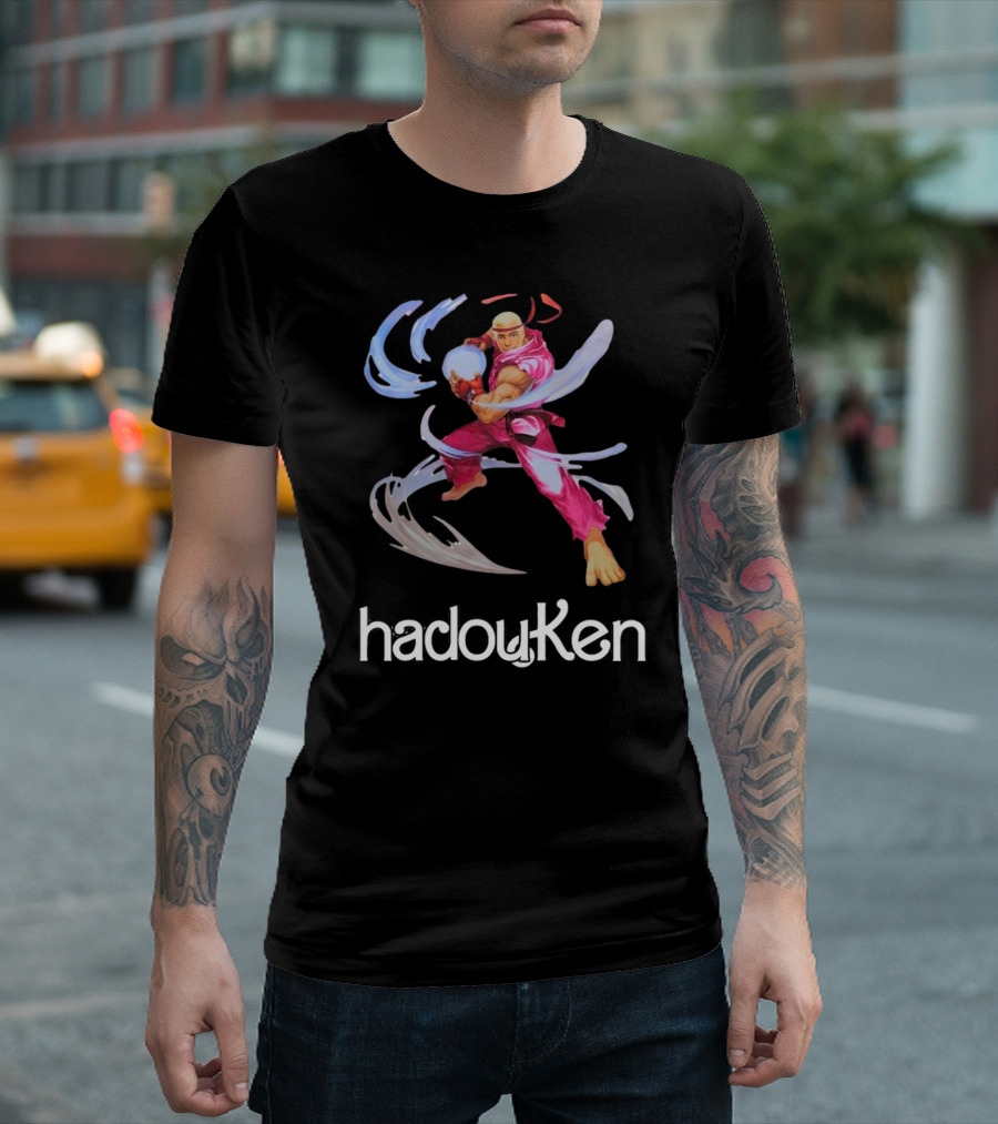 Hadouken Gaymer Barbie Ken Street Fighter Crossover T-Shirt
