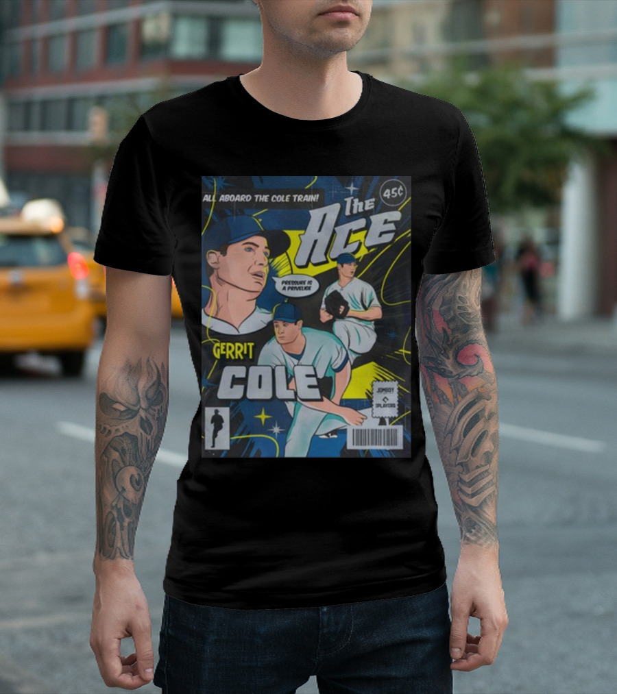 Gerrit Cole The Ace Comic Edition All Aboard the Cole Train Prominent is a Privilege T-Shirt