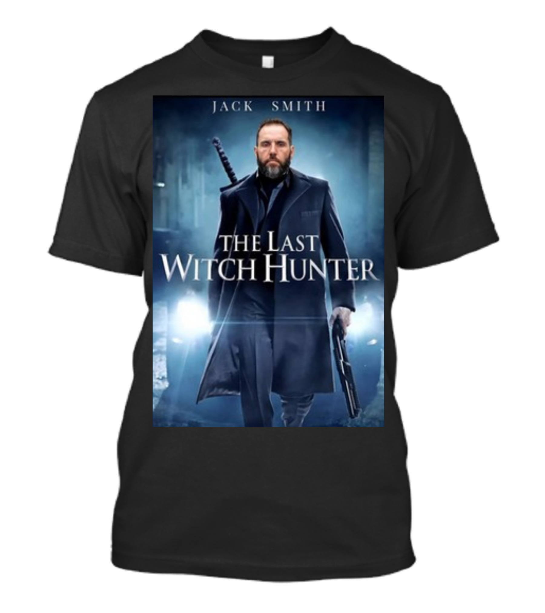 Jack Smith The Last Witch Hunter Movie Poster Featuring Sword And Gun T-Shirt