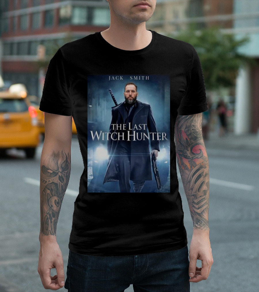 Jack Smith The Last Witch Hunter Movie Poster Featuring Sword And Gun T-Shirt