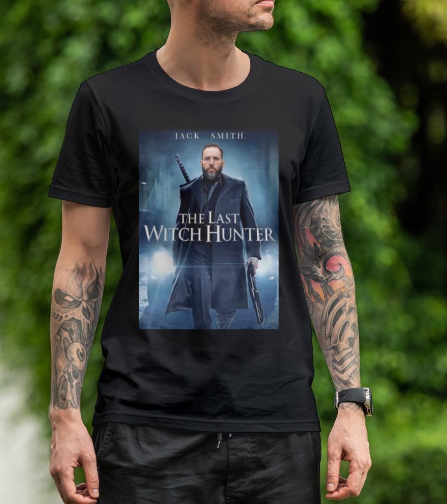 Jack Smith The Last Witch Hunter Movie Poster Featuring Sword And Gun T-Shirt