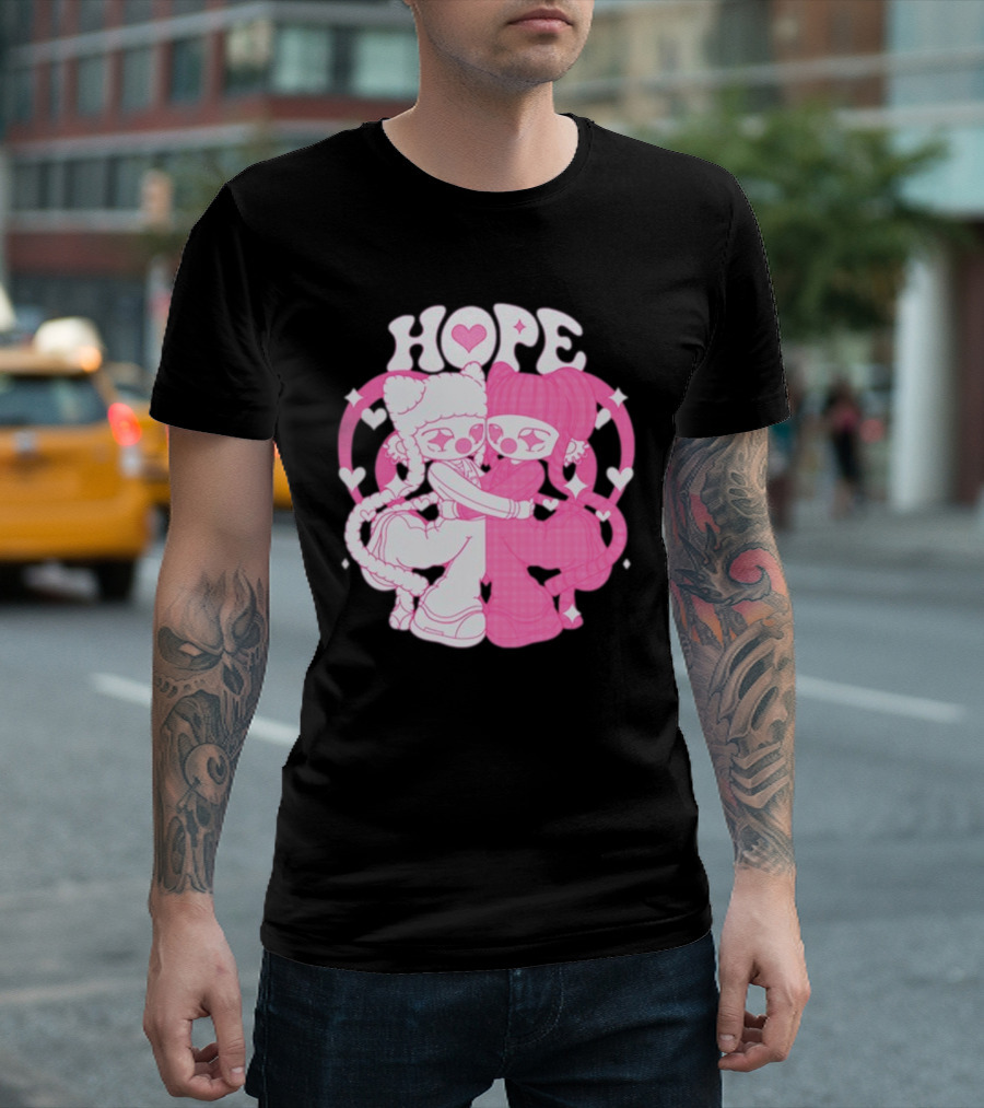 Lizigrace Hope Pink Hearts Embrace T-Shirt