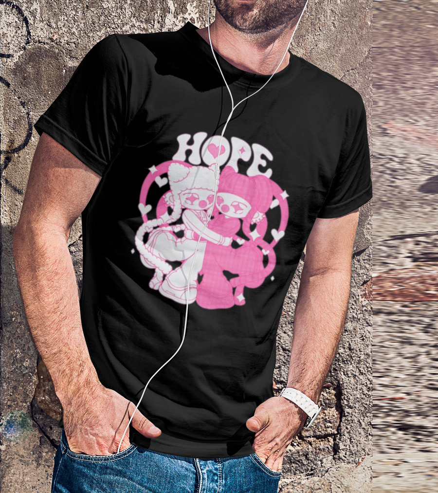 Lizigrace Hope Pink Hearts Embrace T-Shirt