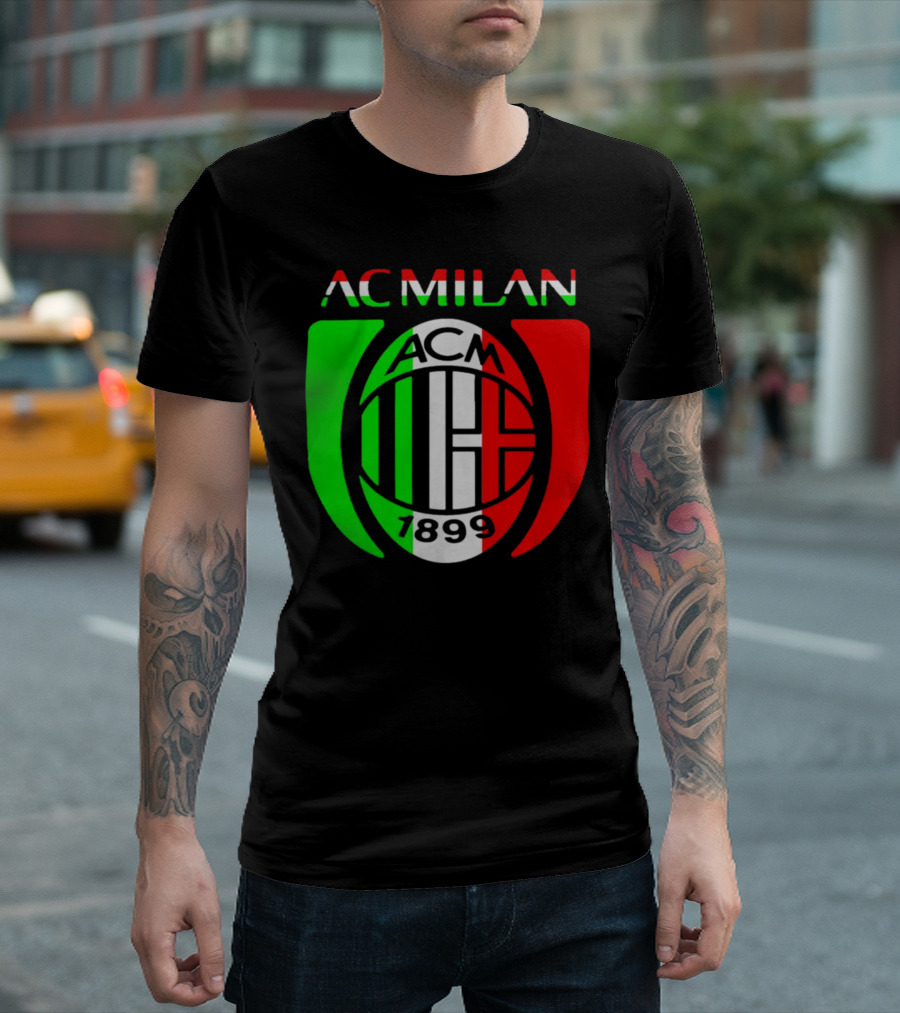 AC Milan ACM 1899 Logo Italy Flag T-Shirt