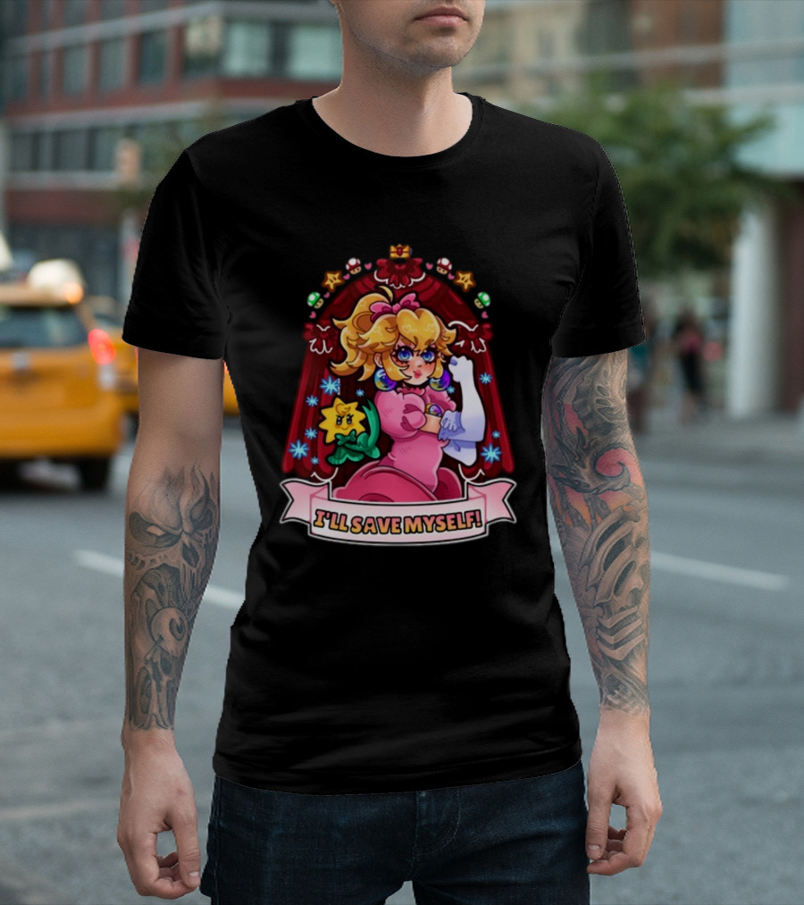 Jamealipuff I'll Save Myself Princess Parody with Flowers and Stars T-Shirt