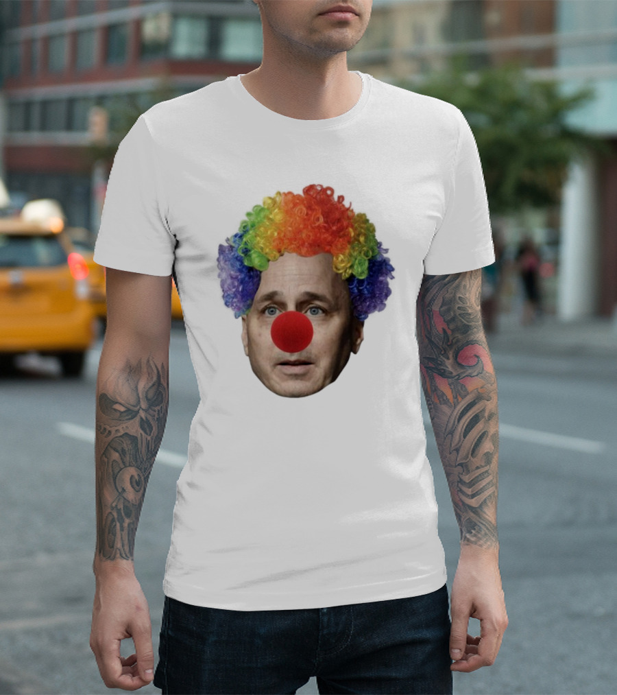 Burdenburner Brian Clownman Rainbow Wig Red Nose Face T-Shirt