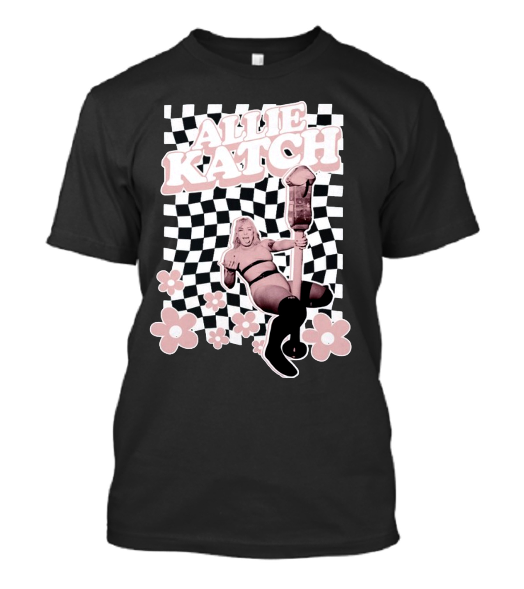 Allie Katch Checkerboard Flower Power T-Shirt