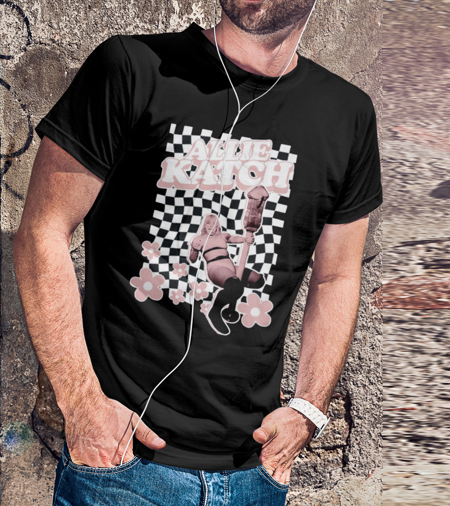 Allie Katch Checkerboard Flower Power T-Shirt