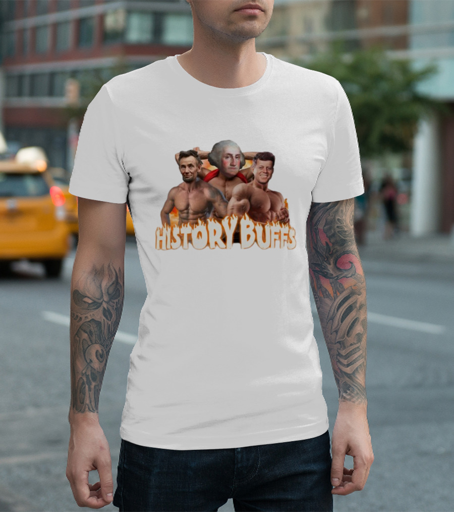 HISTORY BUFFS Abraham Lincoln George Washington John F Kennedy Bodybuilders T-Shirt