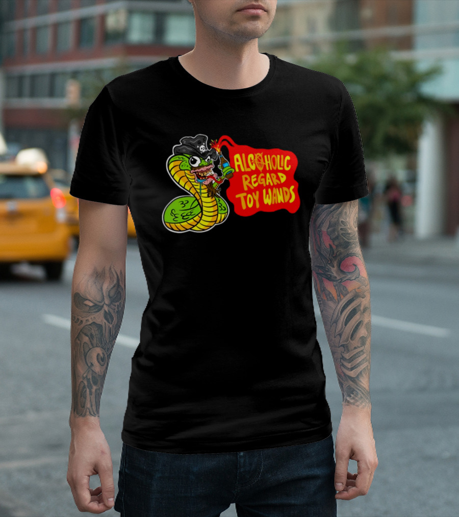 ALCOHOLIC REGARD TOY WANDS Snake Pirate Drinking T-Shirt