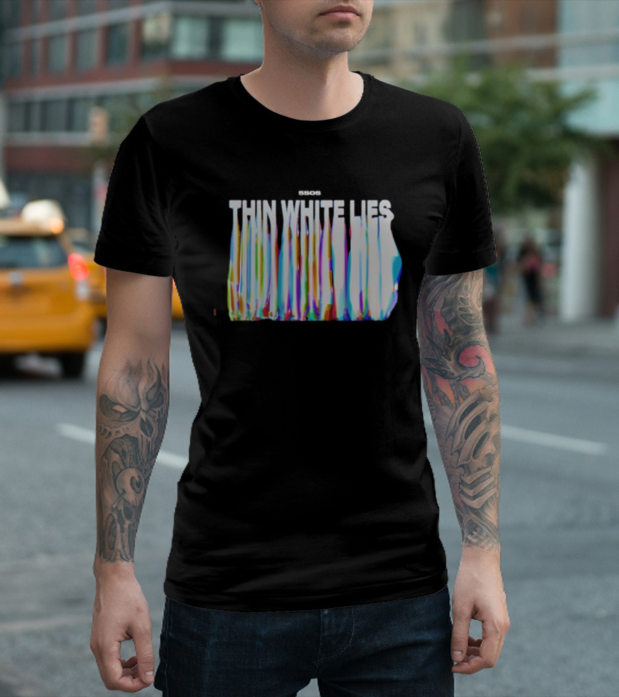 5SOS Thin White Lies Colorful Drip Effect T-Shirt